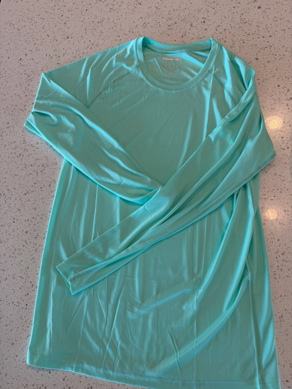 Women’s Long-Sleeve Crewneck Top - Aqua Green S